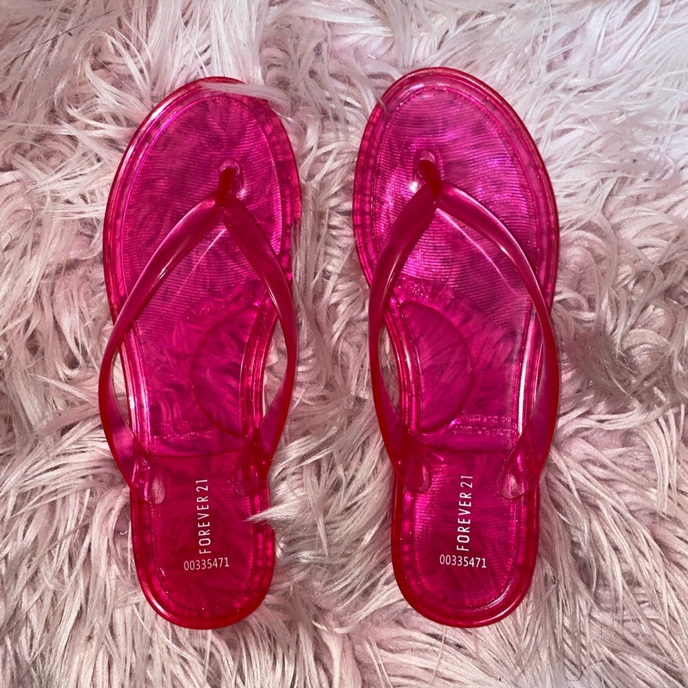 HOT PINK flip flops